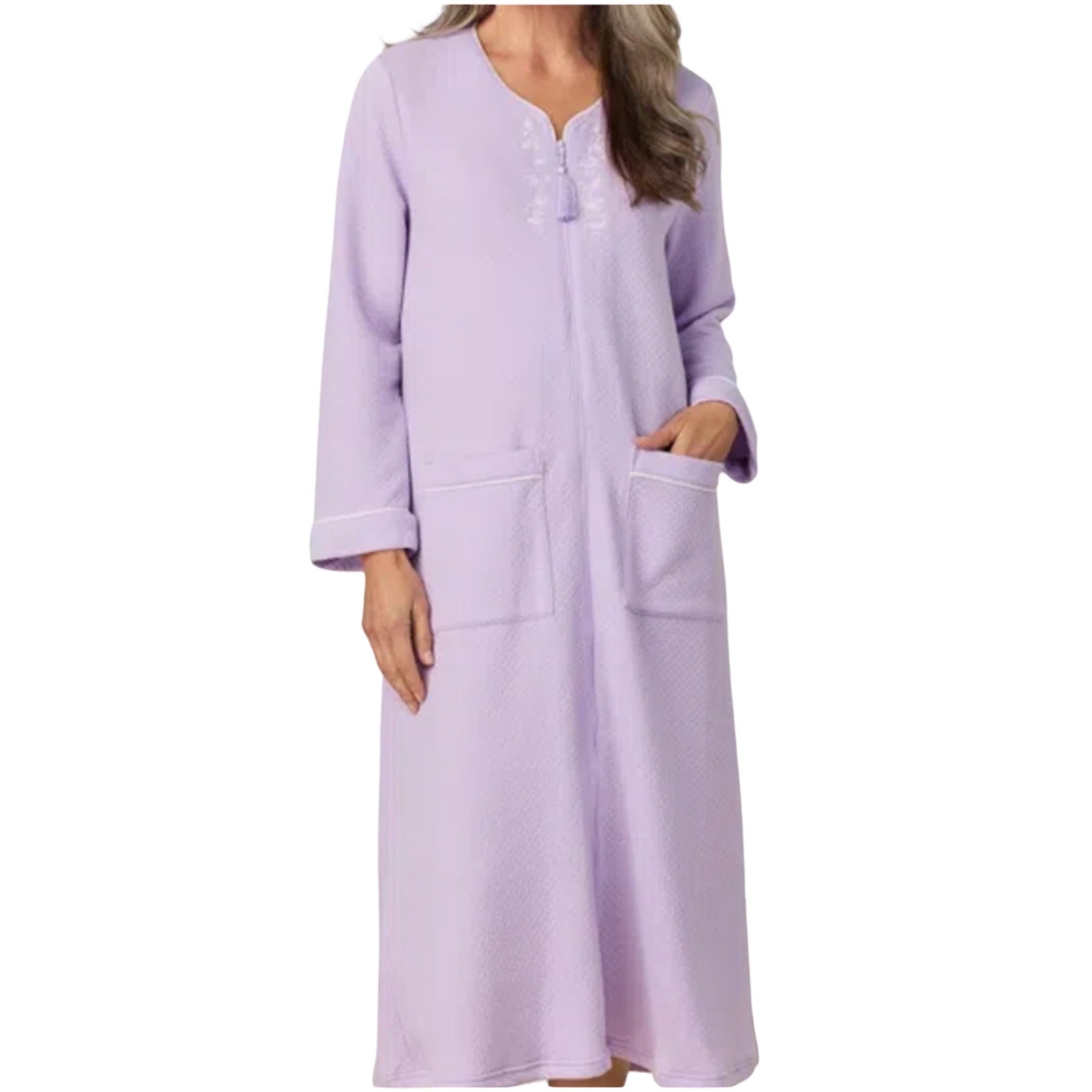 Bata Larga de Zipper con Manga Larga A50022 Aria