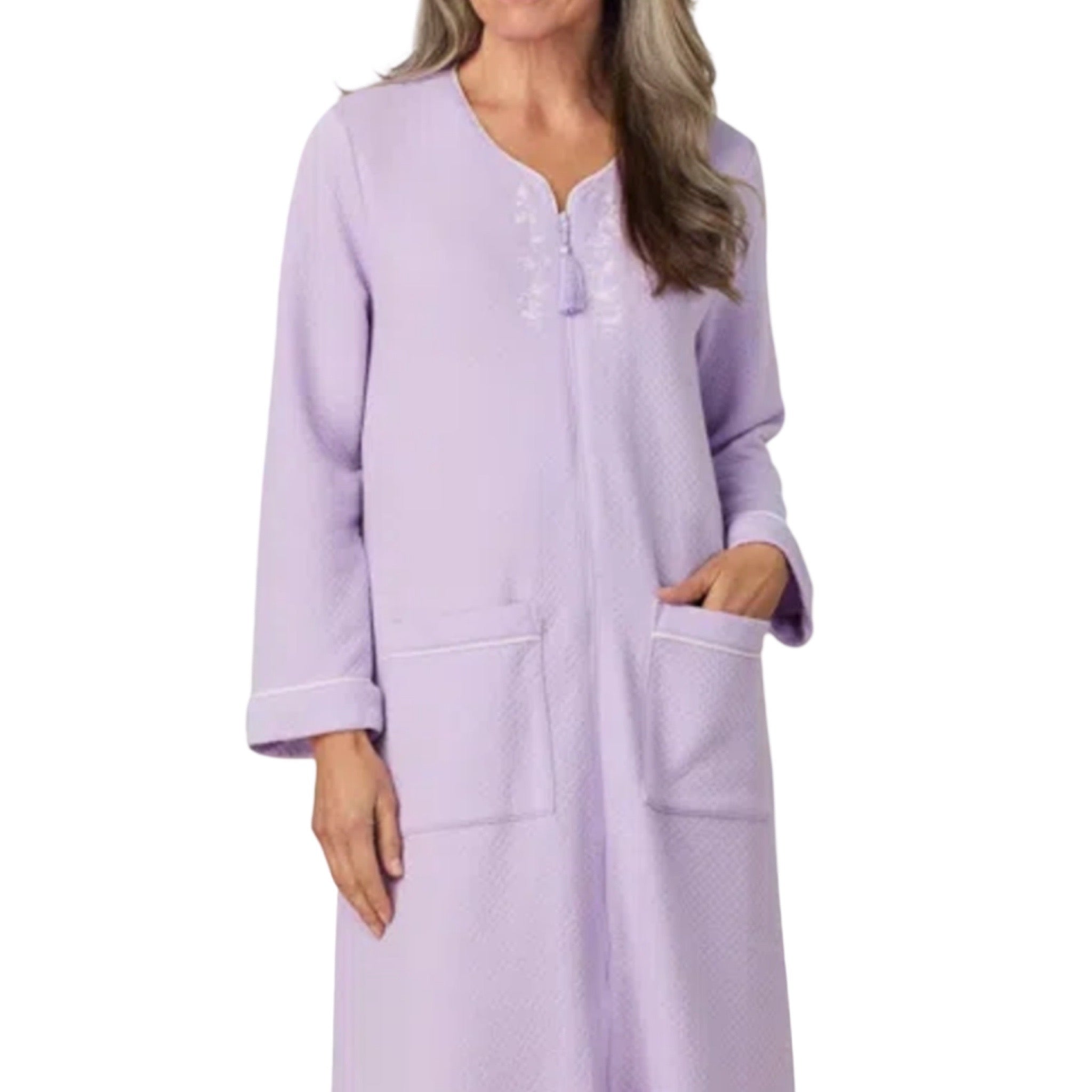 Bata Larga de Zipper con Manga Larga A50022 Aria