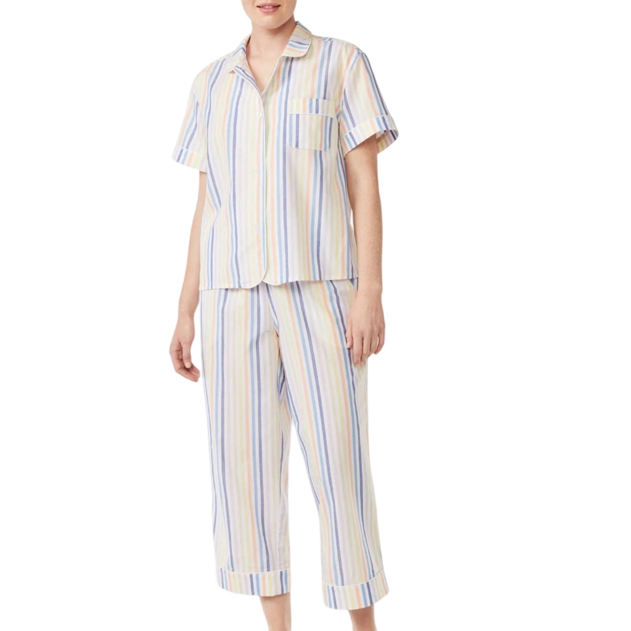 Pijama Capri y Blusa Camisera con Botones y Manga Corta 548788 Poppy & Clay