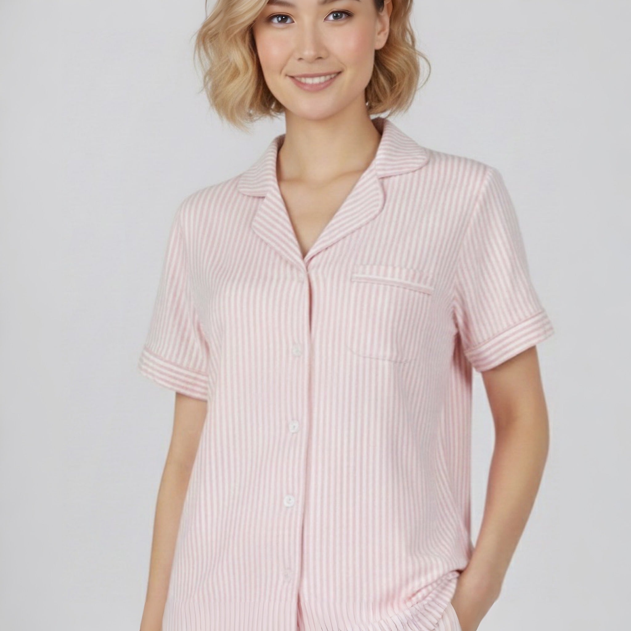 Pijama Pantalón Largo y Blusa Camisera con Botones y Manga Corta 557819 Pillow Talk