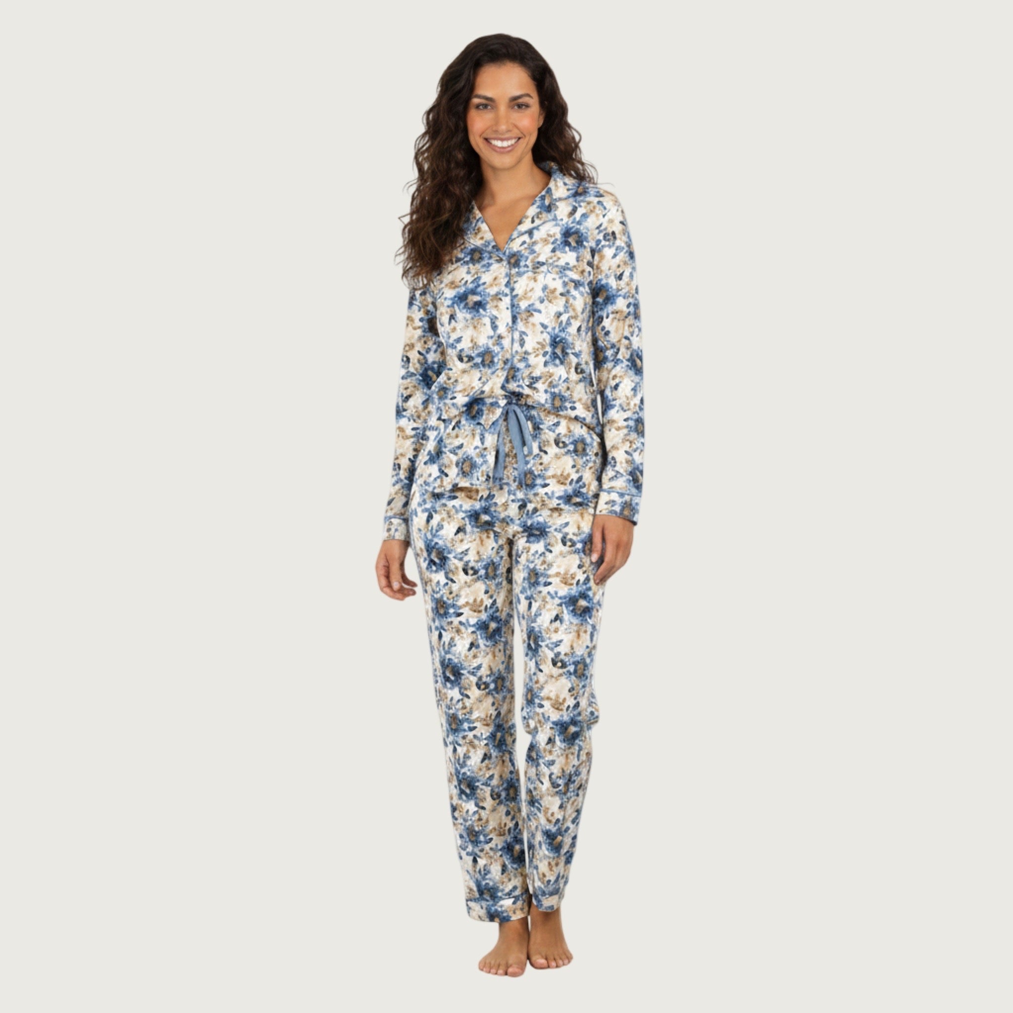 Pijama Pantalon Largo y Blusa Camisera con Botones y manga Larga 578754 Poppy & Clay