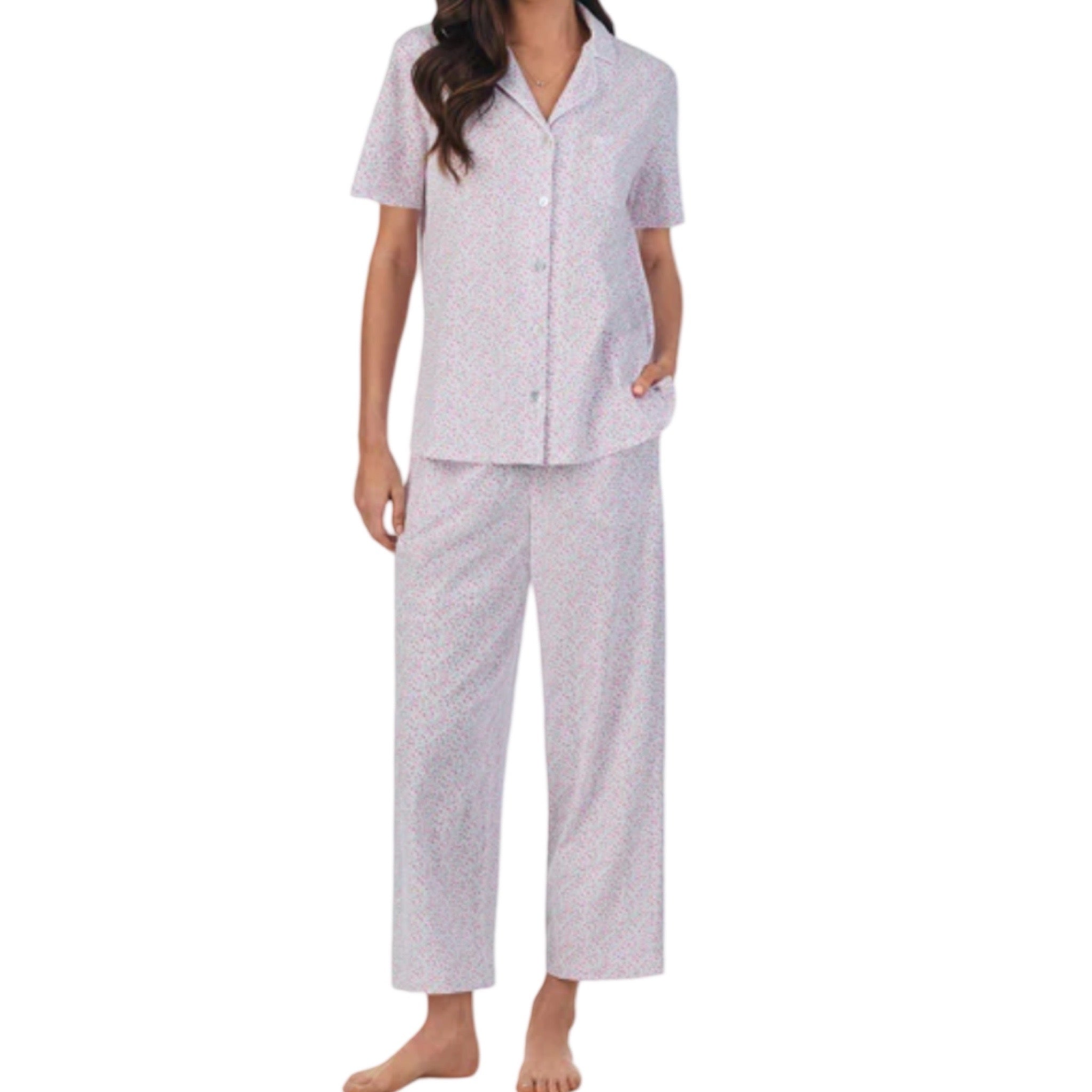 Pijama Pantalón Largo y Blusa Camisera con Botones y Manga Corta CH92658 Carole Hochman
