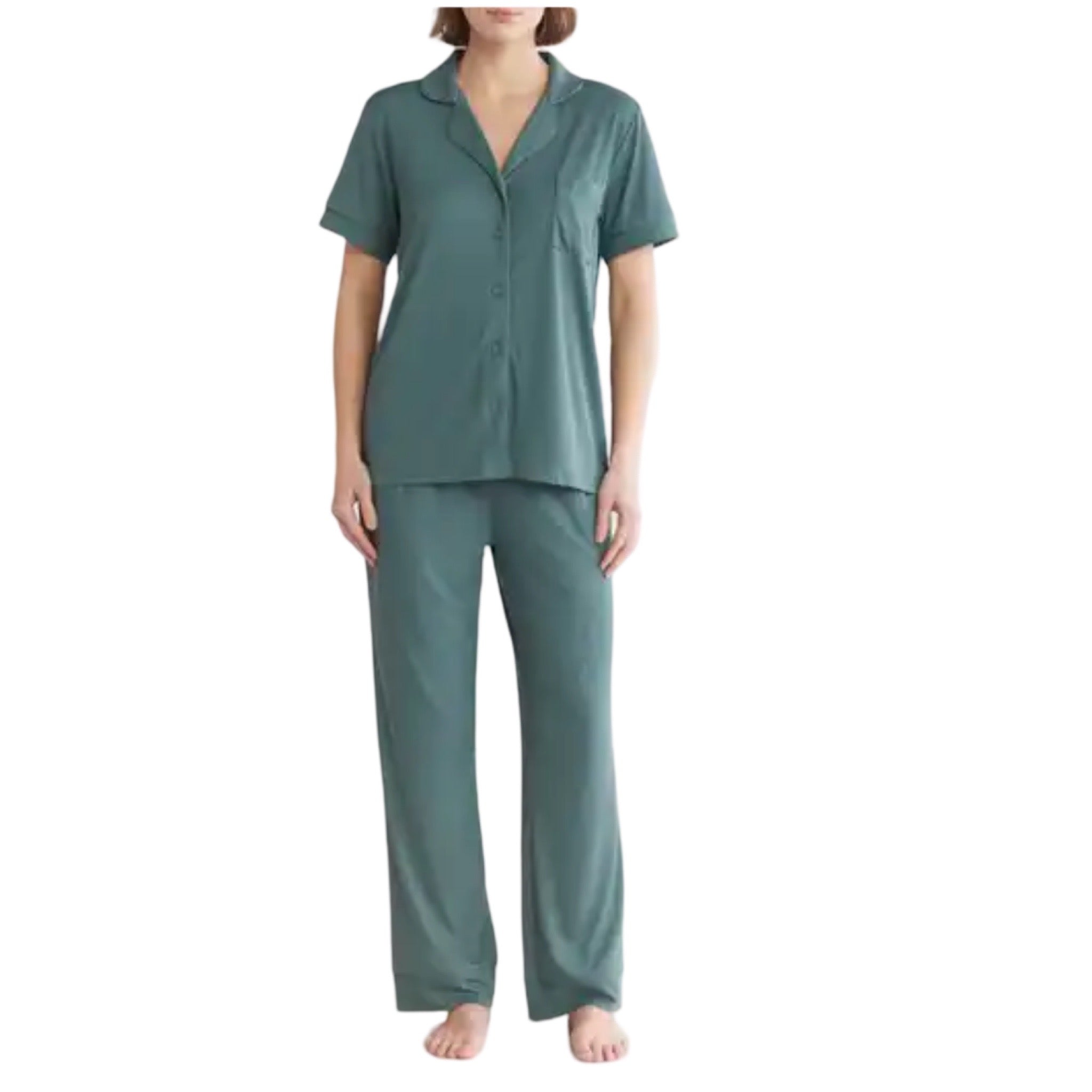 Pijama Pantalon Largo y Blusa Camisera con Botones y Manga Corta NM99 Nicole Miller