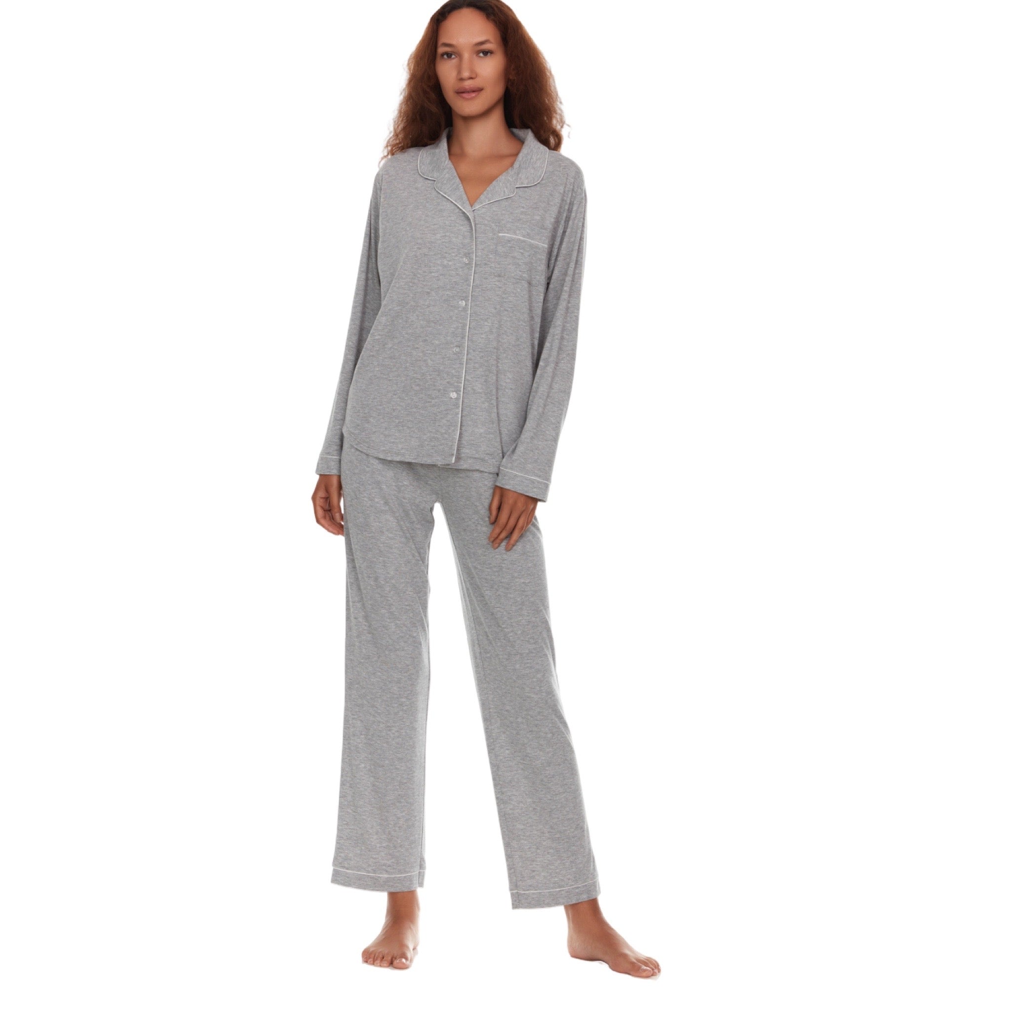 Pijama Pantalón Largo y Blusa Camisera con Botones y Manga Larga T90932 Flora Nikrooz