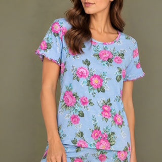 Pijama Pantalón Largo y Blusa Cerrada con Manga Corta WK70072 Forty Winks